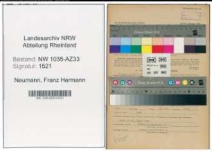 Entnazifizierung Franz Hermann Neumann , geb. 04.05.1900 (Bergmann)