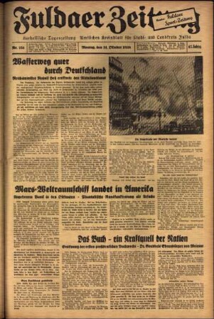 Ausgabe vom Montag, den 31. Oktober 1938.