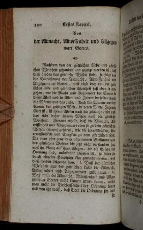 Von der Allmacht, Allwissenheit und Allgegenwart Gottes.