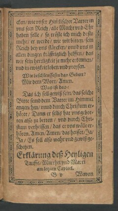 Erklärung deß Heyligen Tauffs ...