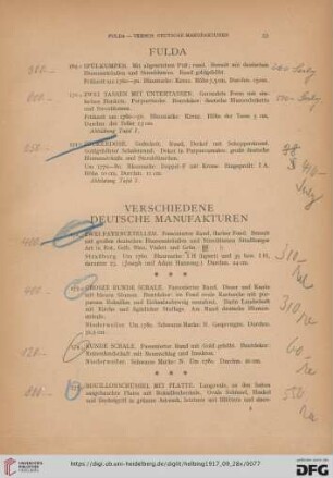 Verschiedene deutsche Manufakturen, Außerdeutsche Manufakturen (Nr. 172-182)