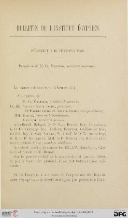 Séance du 16 février 1900