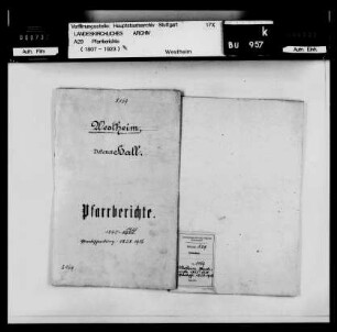 Pfarrei Westheim: Pfarrberichte und Pfarrbeschreibungen