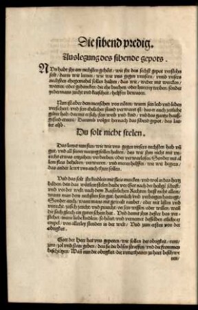 Die sibend predig.