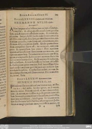 Epist. LXXXIII. Coloniam Ubiorum. Hermanno Mylio, Celeberrimo V.