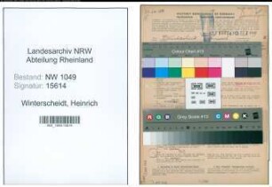 Entnazifizierung Heinrich Winterscheidt , geb. 12.10.1878 (Studienrat)