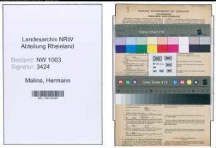 Entnazifizierung Hermann Malina , geb. 20.07.1899 (Kaufmann)