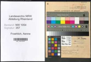 Entnazifizierung Aenne Froehlich , geb. 10.06.1913 ()