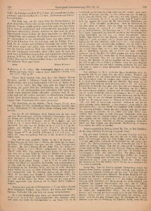 737-740 [Rezension] Roberts, C. H., F.B.A., The Antinoopolis Papyri