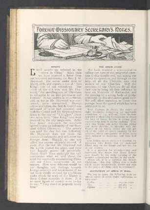 Foreign missionary secretary's notes