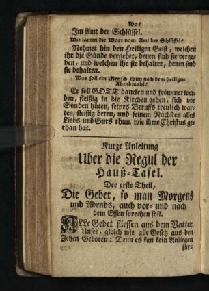 Kurze Anleitung ueber die Regul der Hauß-Tafel: Der erste Theil