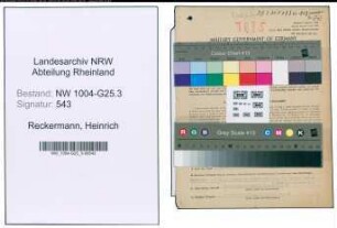 Entnazifizierung Heinrich Reckermann , geb. 23.08.1904 (Kaufmann)