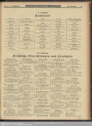 VI. Abschnitt. Kirchliche Einrichtungen und Friedhöfe