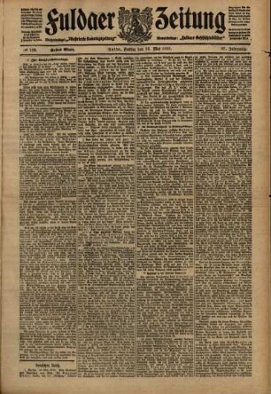 Erste Ausgabe vom Freitag, den 13. Mai 1910.