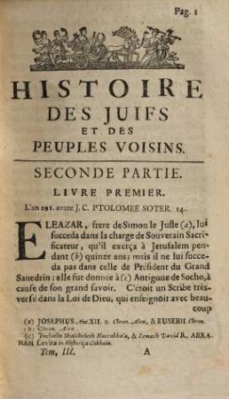 Histoire des Juifs et des peuples voisins : depuis la d'ecadence des royaumes d'Israel & de Juda jusqu a la mort de Jesus-Christ ; Traduite de l'Anglois, 3