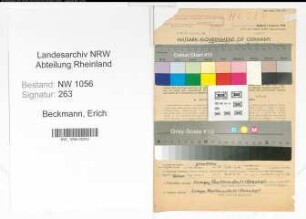 Entnazifizierung Erich Beckmann , geb. 06.10.1913 (Bahnbeamter)