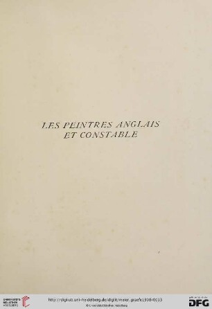 Les Peintres anglais et Constable