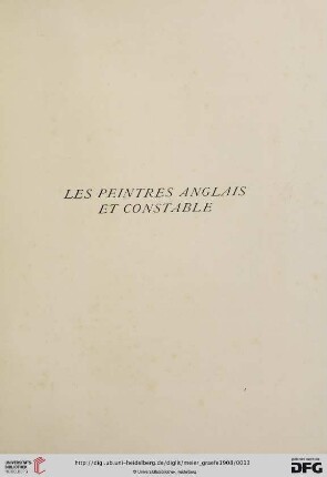 Les Peintres anglais et Constable