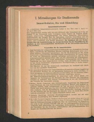 Immatrikulation, An- und Abmeldung