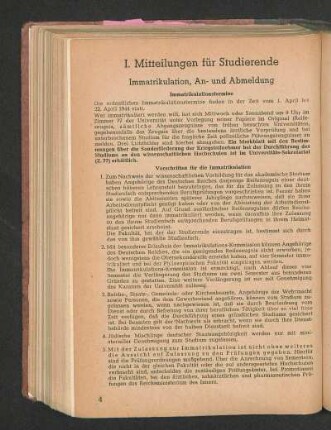 Immatrikulation, An- und Abmeldung