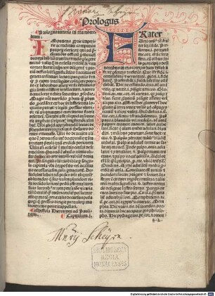 Prologus autoris in mamotrectum. [I]Mpatiens p[ro]prie imperitie ...