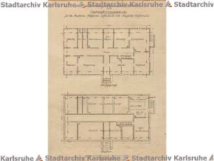 Beichel, Friedrich. Flugplatz Karlsruhe. Verwaltungsgebäude und Flugzeughalle, Baugesuch der Stadt Karlsruhe zum Bau eines Verwaltungsgebäudes für die Badisch-Pfälzische Lufthansa A.G.