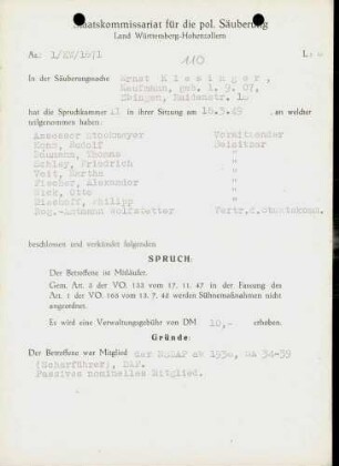 Kiesinger, Ernst
