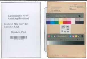 Entnazifizierung Paul Besslich , geb. 24.05.1891 (Rektor)