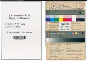 Entnazifizierung Hermann Lantermann , geb. 01.11.1914 (Baecker)