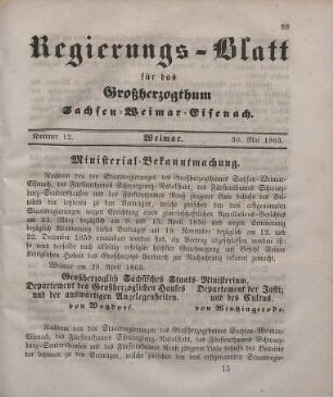 Nr. 12 : 30. Mai 1863