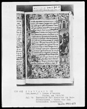 Lateinisches Stundenbuch (Livre d'heures) — Moses vor dem brennenden Dornbusch, Folio 18recto