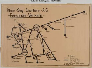 RSE Personenverkehr, Bus- und Bahnliniennetz (ca. 1954 - 1956)