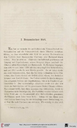 I. Romanischer Styl