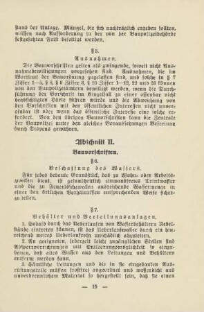 Abschnitt II. Bauvorschriften