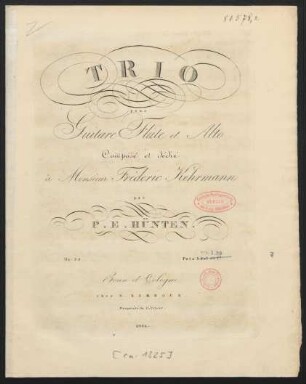 Trio pour Guitare Flûte et Alto : Op: 23.