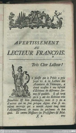 Avertissement Au Lecteur Franois