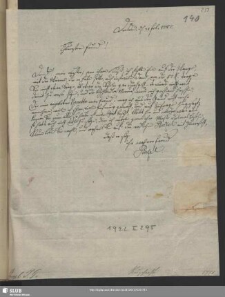 Nr. 140-143. Penzel, Johann Georg