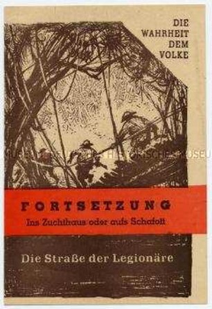 Propagandaschrift des Amtes für Information der DDR gegen die Rekrutierung junger Deutscher für die Fremdenlegion aus der Reihe "Die Wahrheit dem Volke"