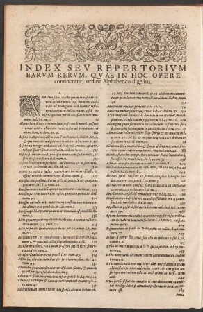 Index Seu Repertorium Earum Rerum, Quae In Hoc Opere continentur ...