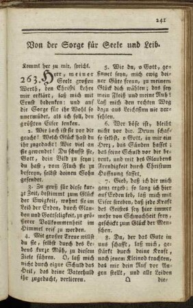 Von der Sorge für Seele und Leib.