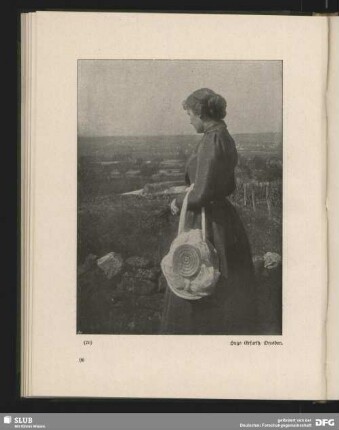 [Die Dame blickt über die Landschaft]