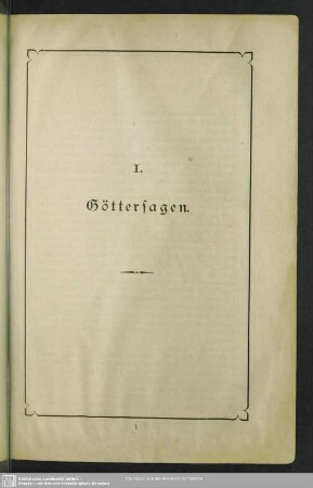I. Göttersagen