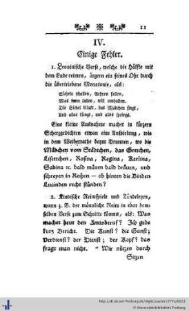 IV. Einige Fehler.