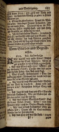 Vom Sterben und Begräbnissen.