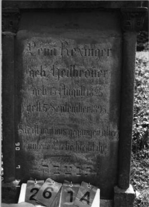 Grabstein 261 (Index: 99790208) Maße HxBxT: 168x64x19 cm: Grabstein 261A