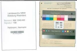 Entnazifizierung Hermann Hartmann , geb. 24.02.1905 (Landwirt)