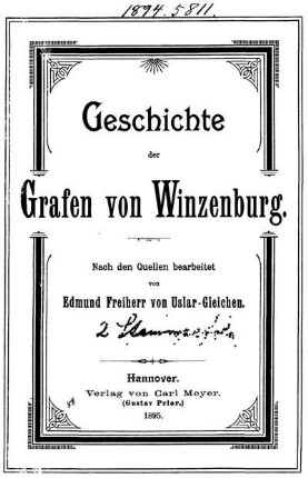 Geschichte der Grafen von Winzenburg