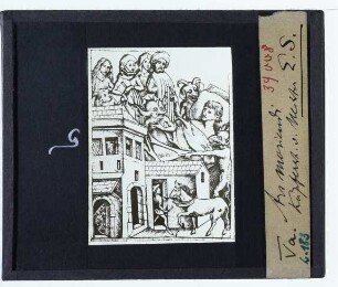 Meister E. S., Versuchung durch irdische Güter (L.183) (Stich) : Kupferstich