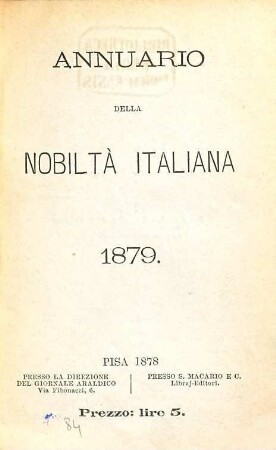 Annuario della nobiltà italiana, 1879