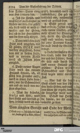 Vom jüngsten Gericht und Ende der Welt.